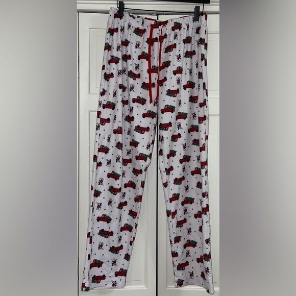 Disney Mickey Mouse Red Truck Christmas Tree Flannel Holiday 2 Piece Medium - Picture 5 of 11